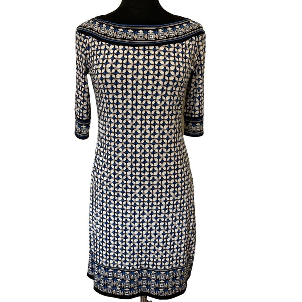Max Studio Geometric Blue Bodycon Dress Size Medium
